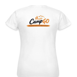 T-shirt CampGo Officiel – Blanc – Logo Avant & Dos