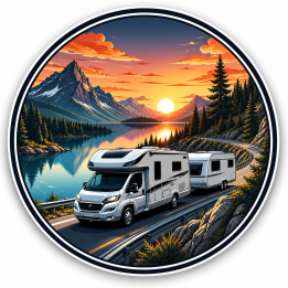 🚐 Sticker Premium Liberté & Voyage – 10 x 10 cm