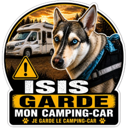 🐶🚐 Sticker Chien de Garde Personnalisé – 10 x 10 cm