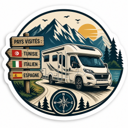 Sticker Camping-Car Personnalisé – Pays Visités 🌍