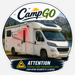 🚐 Sticker Sécurité Camping-Car Premium – 10 x 10 cm